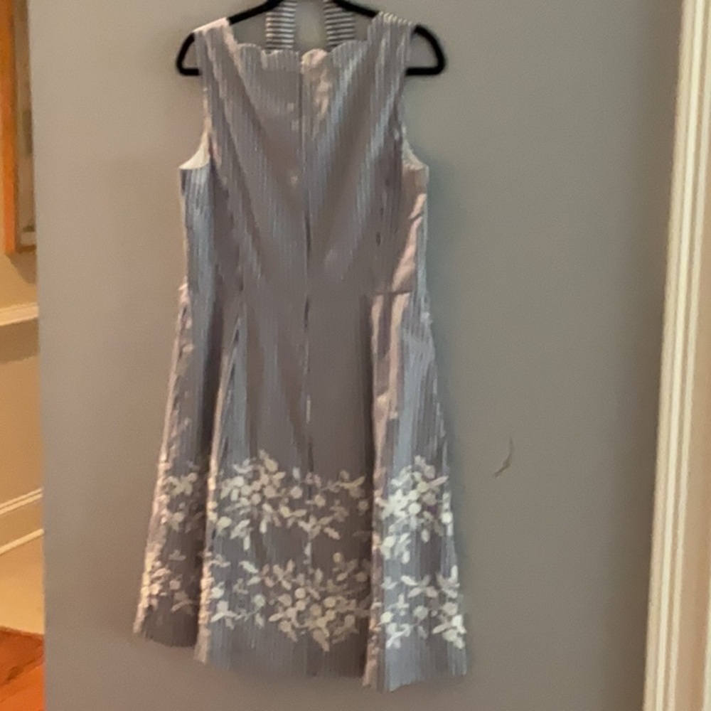 Talbots Blue and White Striped Midi Dress - Picture 2 of 8